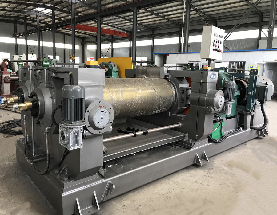 Two Roll Rubber Mixing Mill Machine 22 Inch Hard Tooth Reducer High Speed