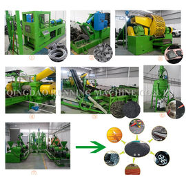 Waste Tyre Recycling Machine For 30 - 100 Mesh Powder ISO Certification